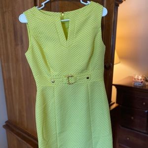 Tahari Lime green knee length dress.